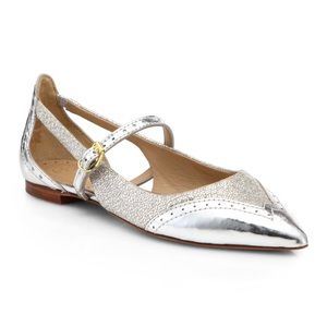 tory burch flats metallic